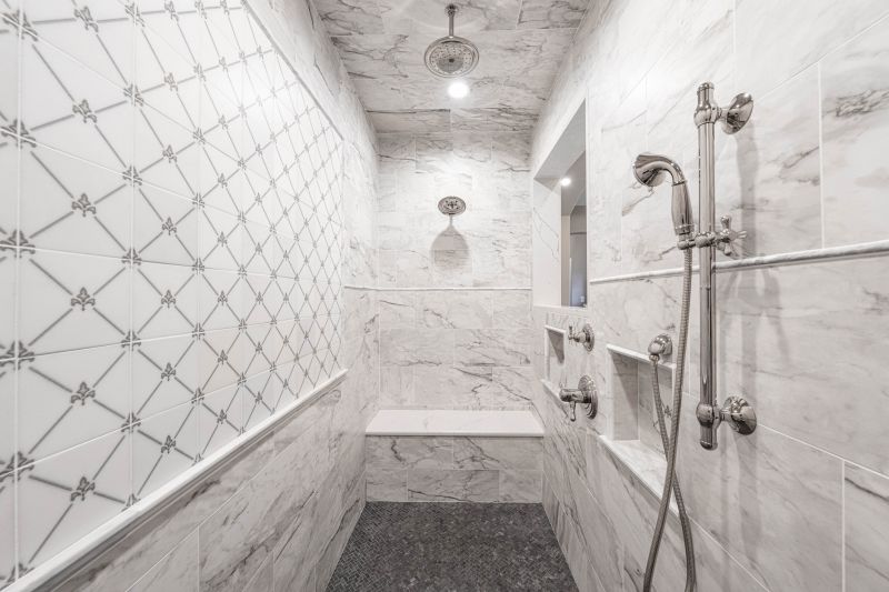 Marble Tile Accents in Shower